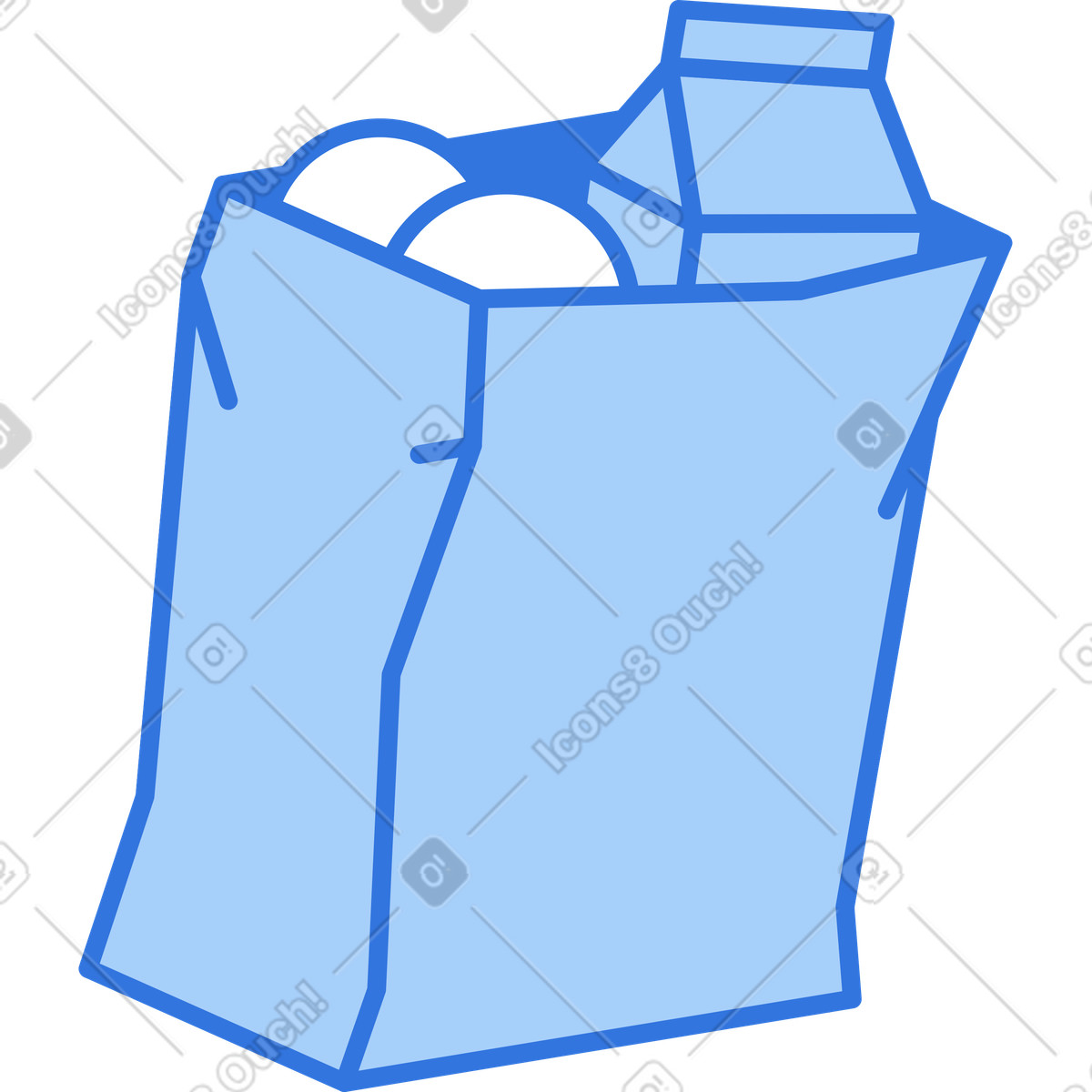 Paper bag with groceries illustration in Sky style download in PNG, SVG