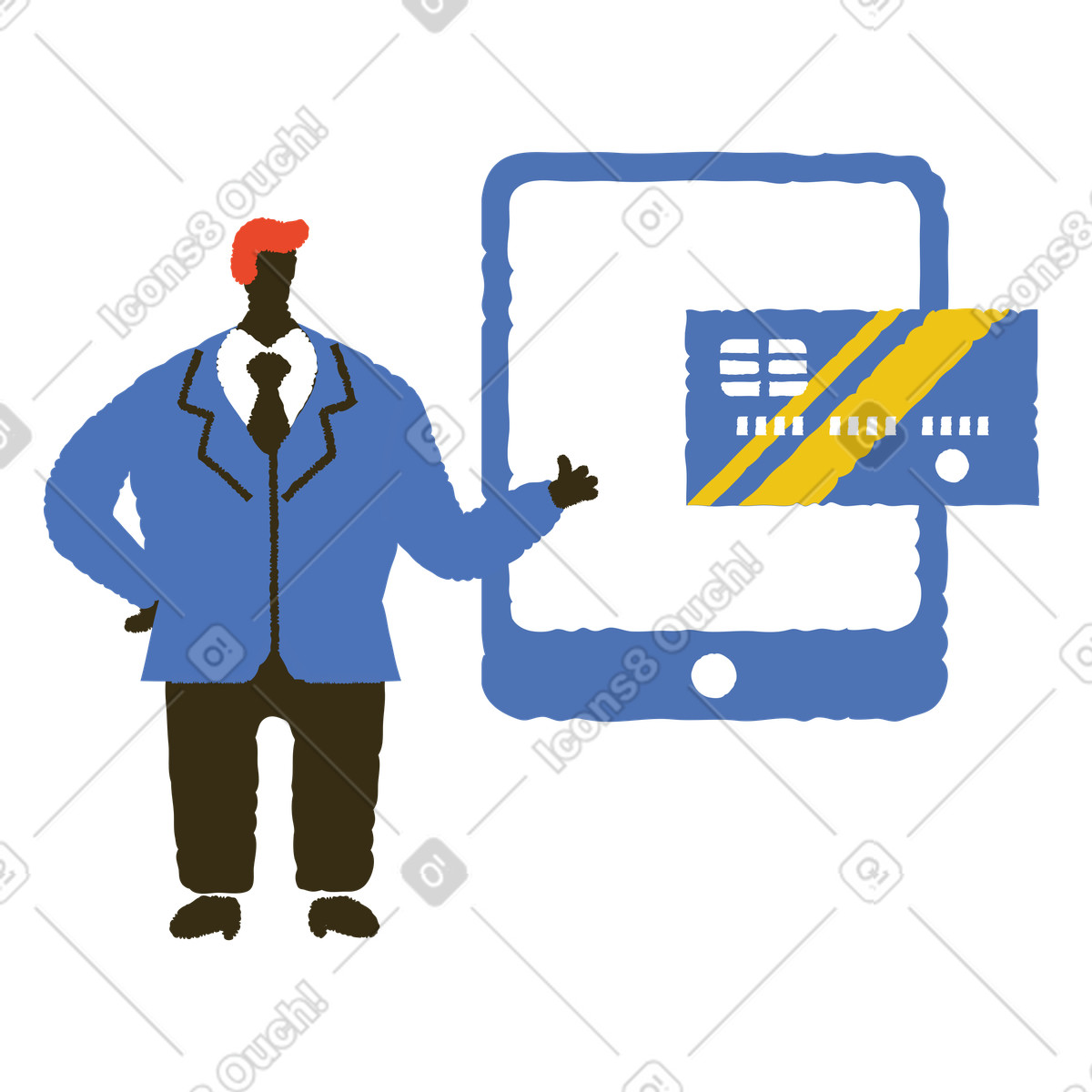 Ilustração de Online payment processing, Digital transaction and E-commerce em no estilo Bermuda para baixar em PNG, SVG