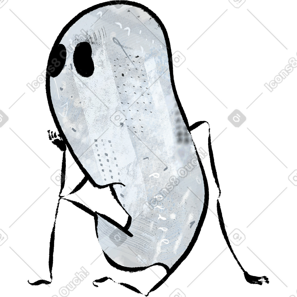 Illustration Fantôme dans le style Doobry à télécharger aux formats PNG, SVG