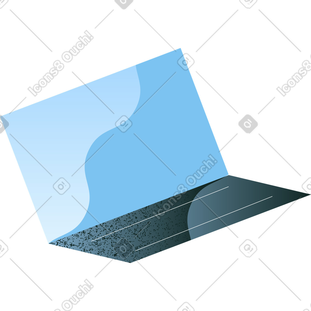 Laptop aperto illustrazione in stile Concept scarica in PNG, SVG