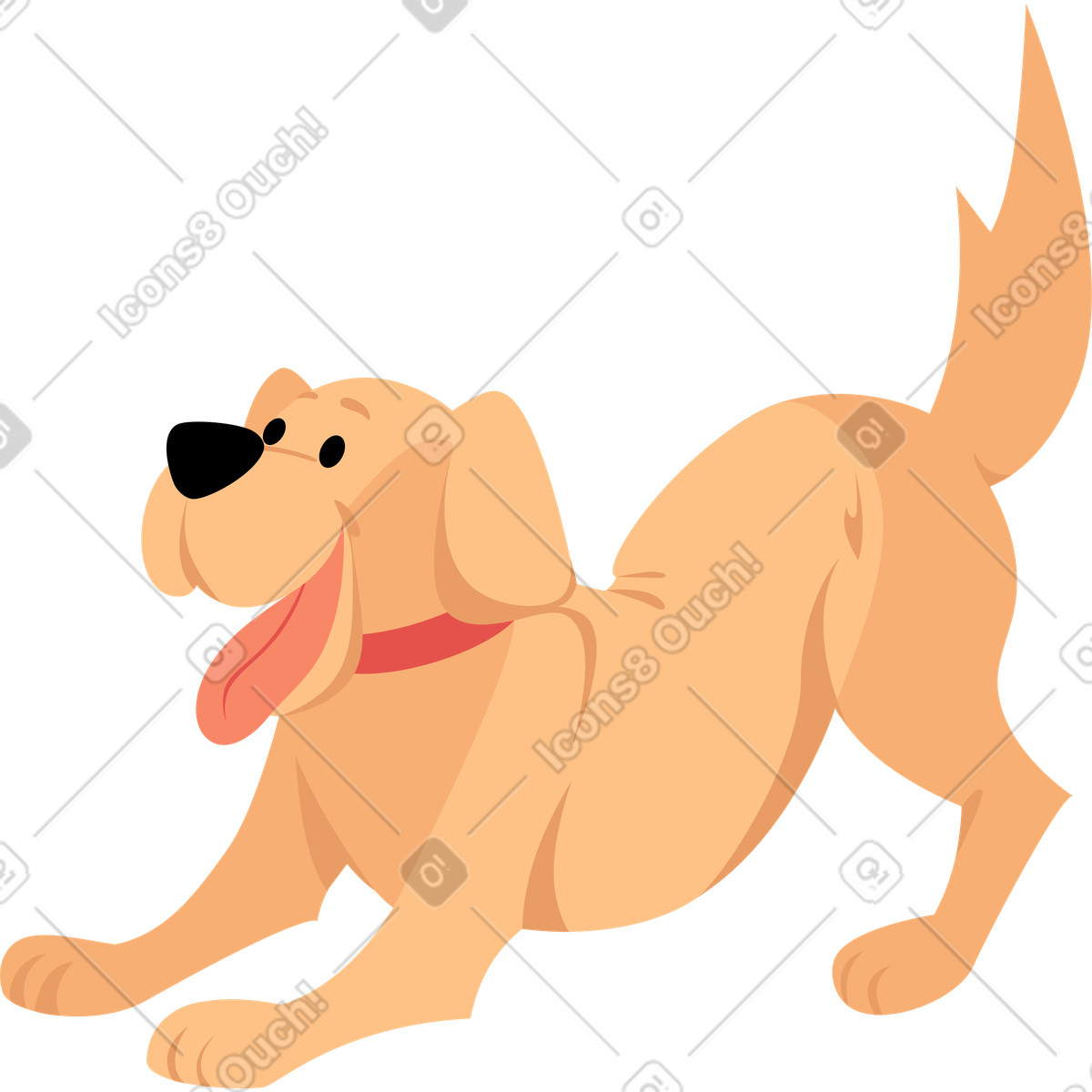 Joyful labrador dog illustration clipart image in PNG, SVG, GIF