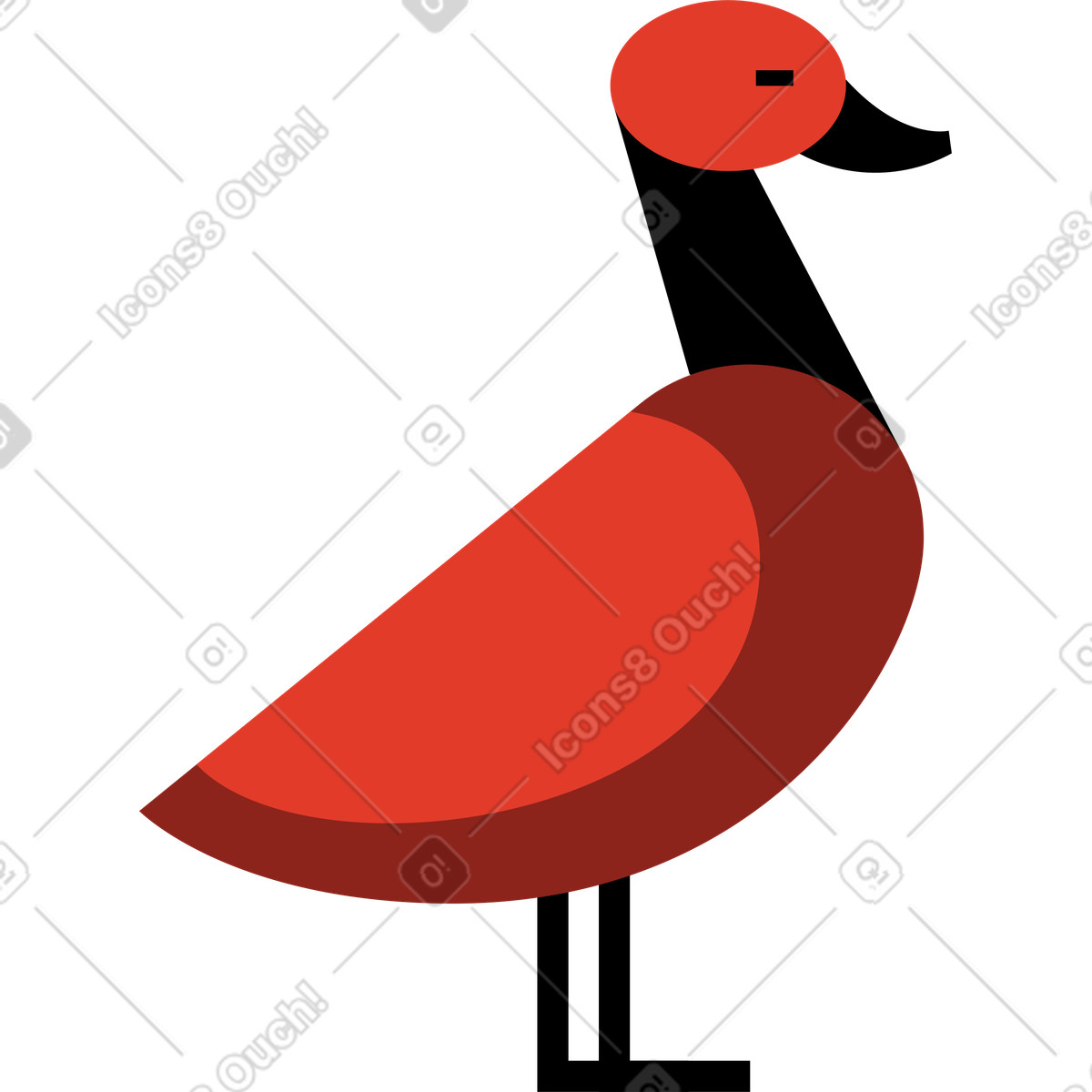 Illustration Canard dans le style Burgundy à télécharger aux formats PNG, SVG