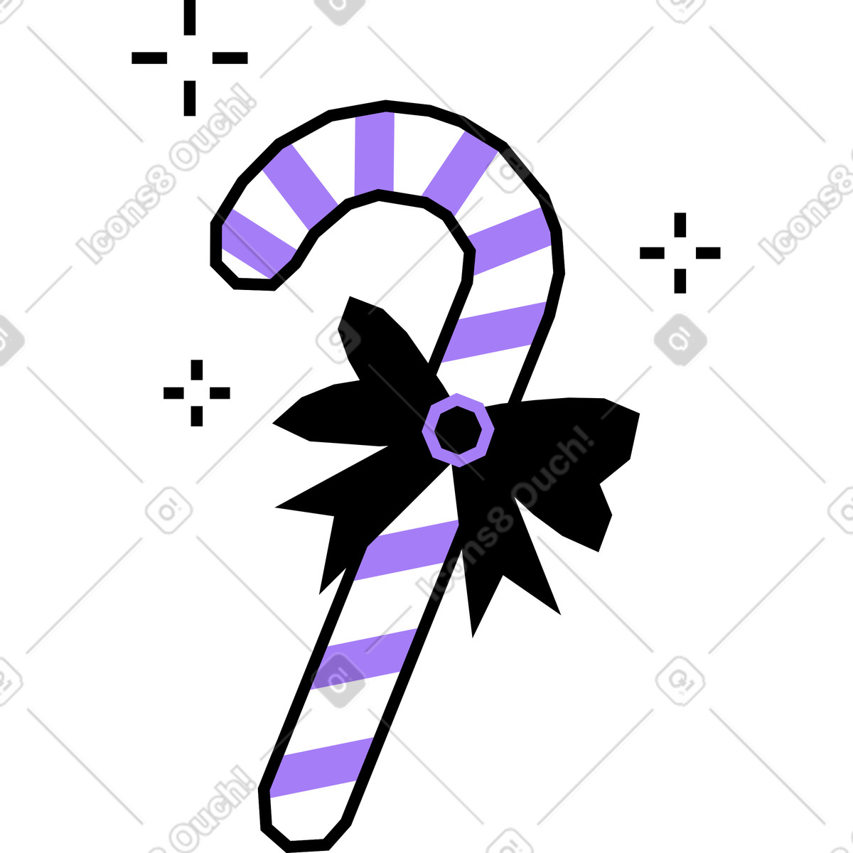Illustration Canne à sucette dans le style Amethyst télécharger aux formats PNG, SVG