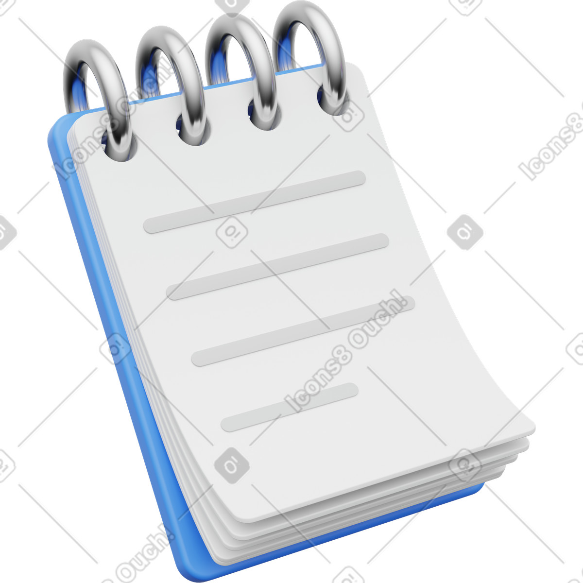 Notepad icon, spiral notebook, writing pad symbol illustration in PNG, SVG