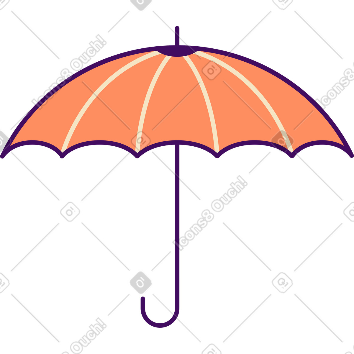 Regenschirm-Illustration im Simplistic-Stil als Download in PNG, SVG