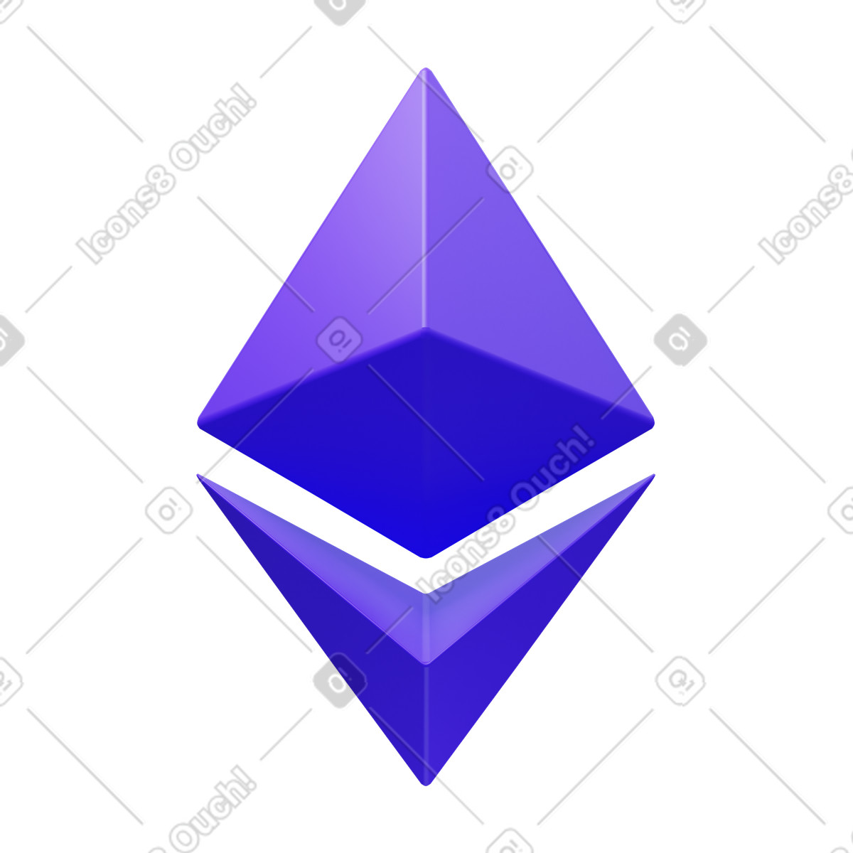 Illustration Ethereum dans le style 3D Fluency à télécharger aux formats PNG, SVG