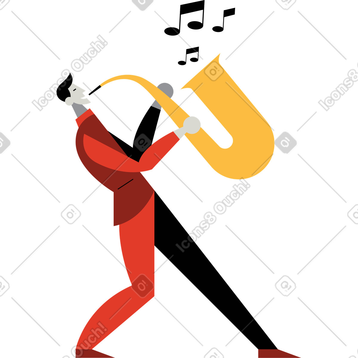 Ilustración Músico en estilo Burgundy a descargar en PNG y SVG