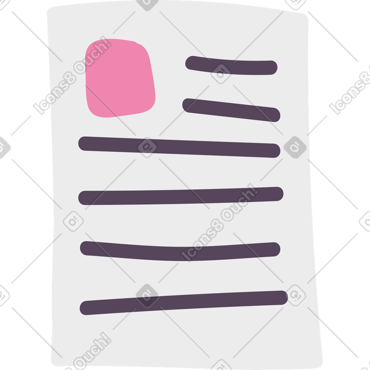 Documento illustrazione in stile Pluto scarica in PNG, SVG