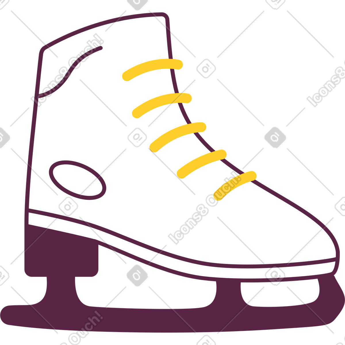 Ilustración Patinaje artístico blanco en estilo Sammy a descargar en PNG y SVG
