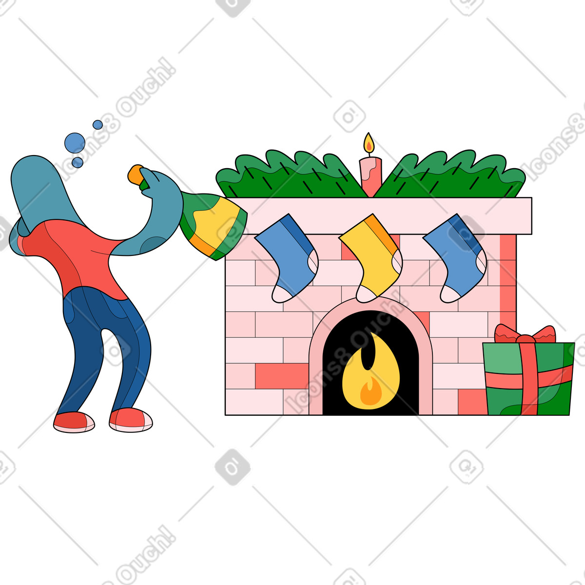 Celebration with champagne illustration in Surr style download in PNG, SVG