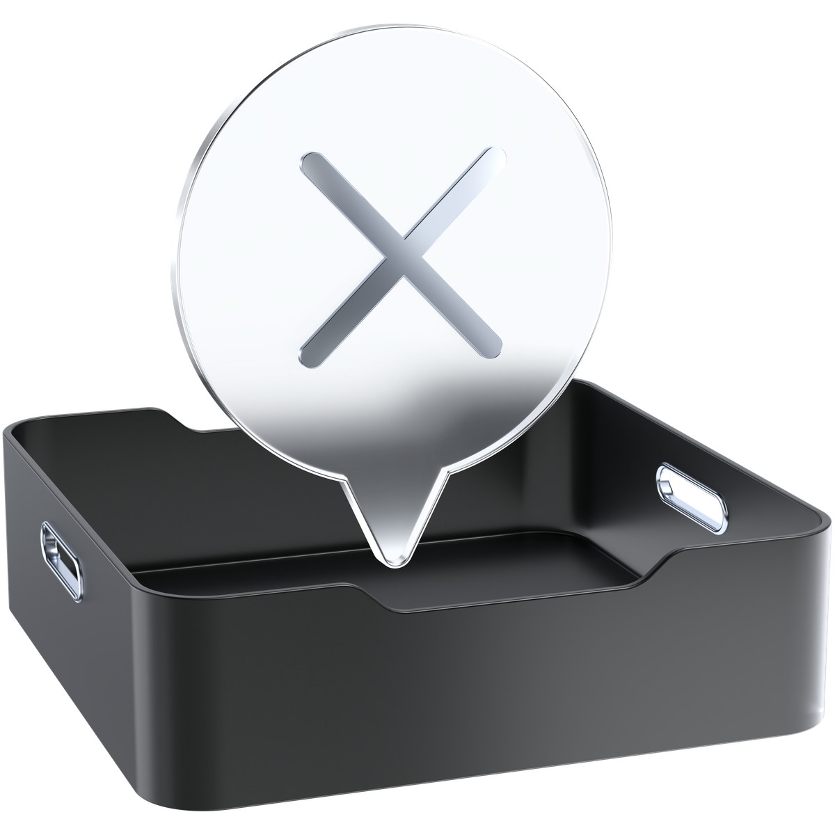 Иллюстрация Inbox empty state with cross icon showing no messages notification в стиле 3D Pro — скачать в форматах PNG, SVG