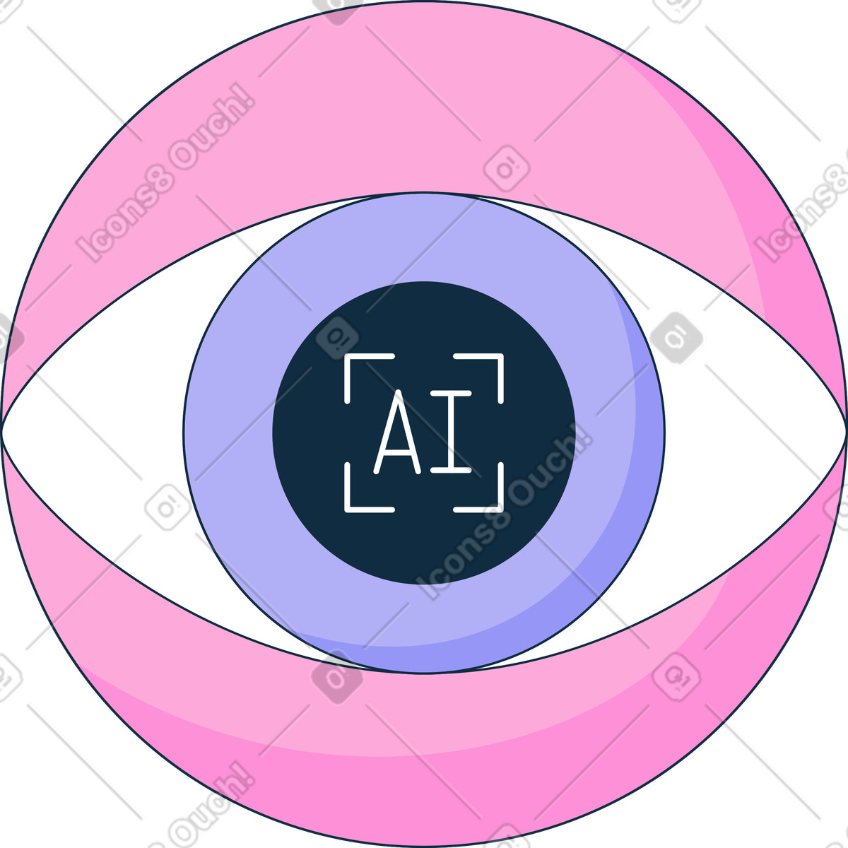 Hai gli occhi illustrazione in stile Bubble gum scarica in PNG, SVG