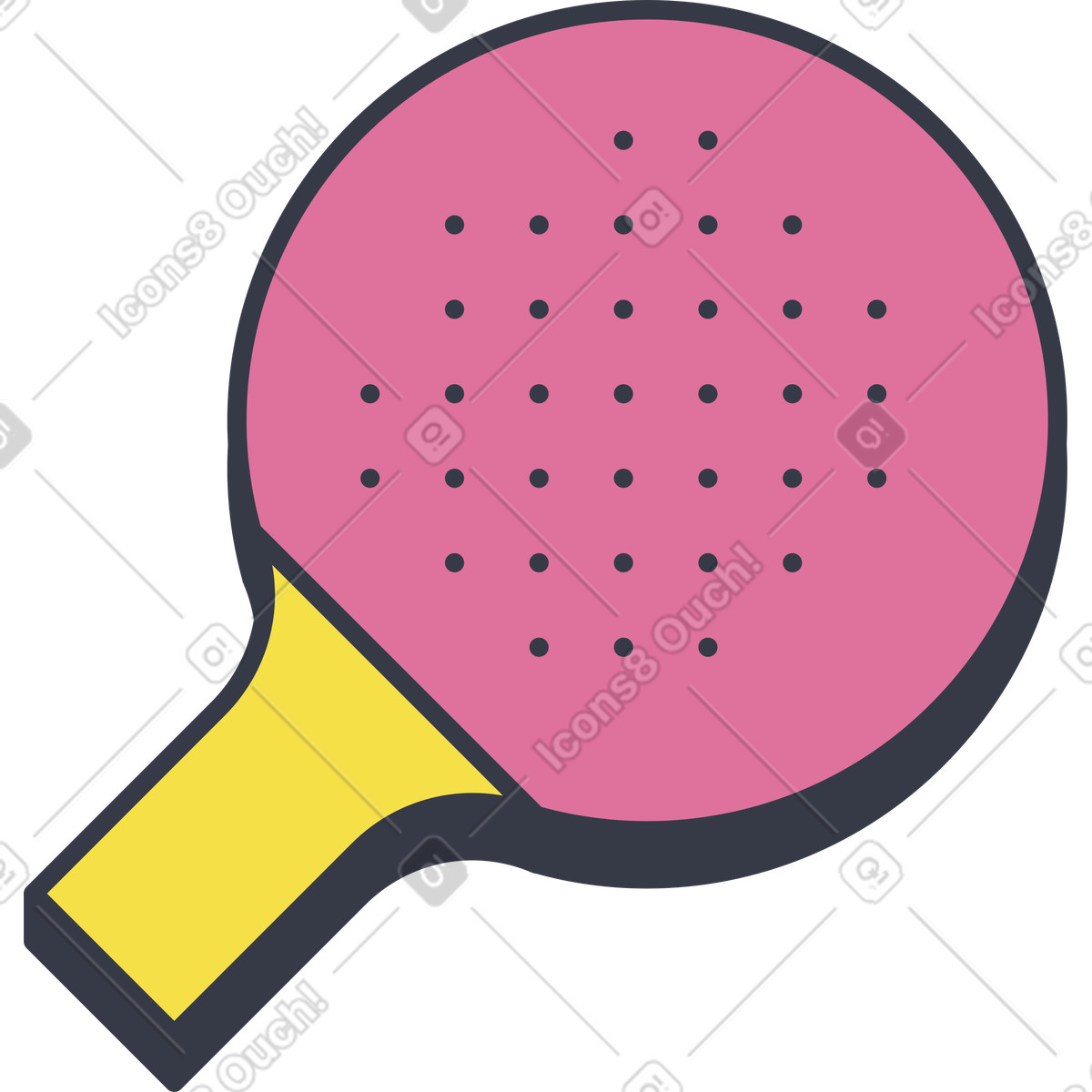 Tennis racquet illustration in Abstract style download in PNG, SVG