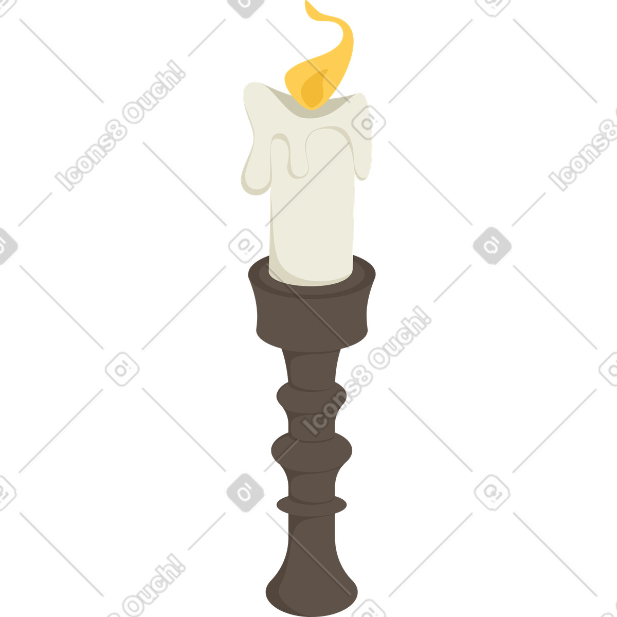 Candlestick with burning candle illustration in Social style download in PNG, SVG