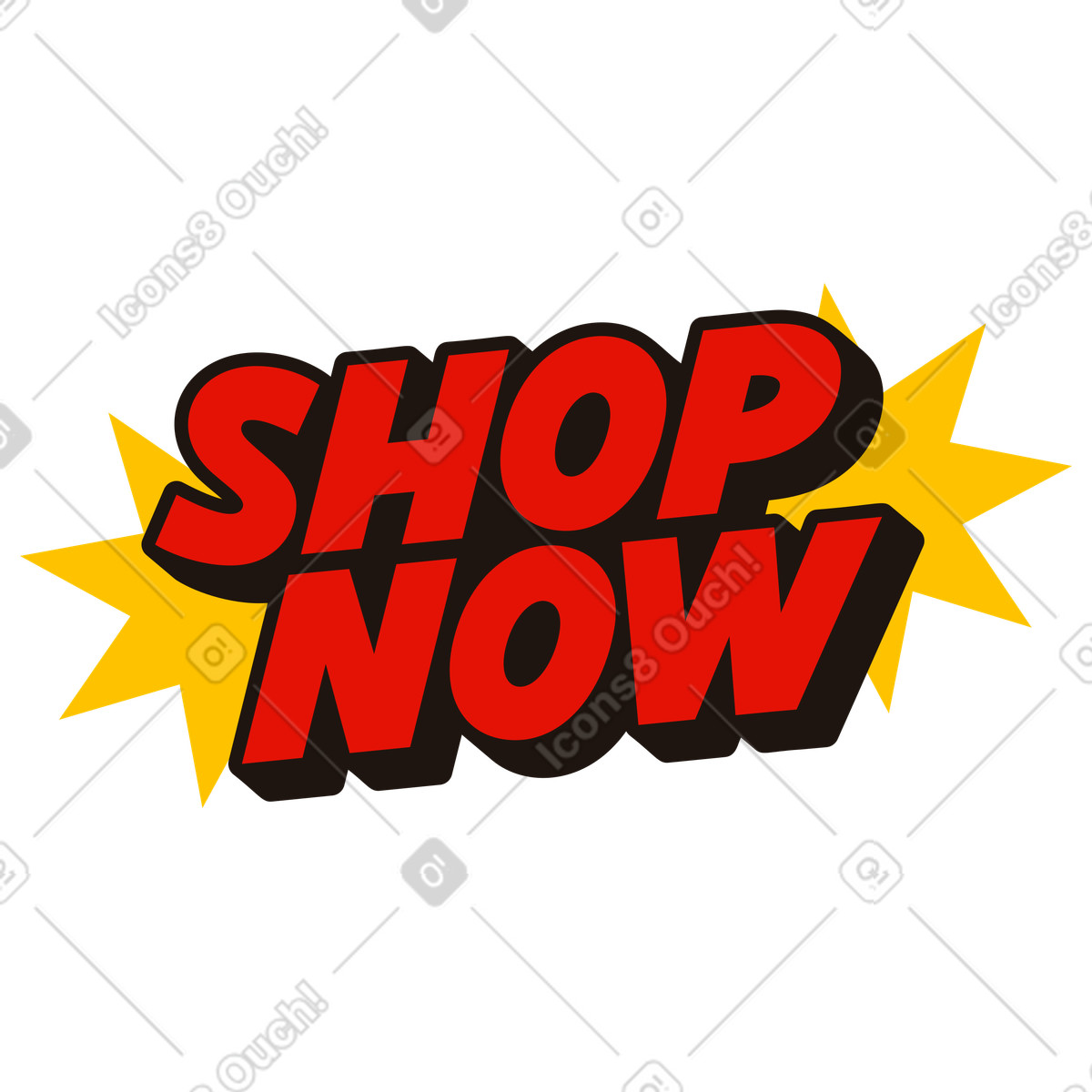 Negozio di lettere ora con testo ombra e stelle illustrazione in stile Lettering scarica in PNG, SVG