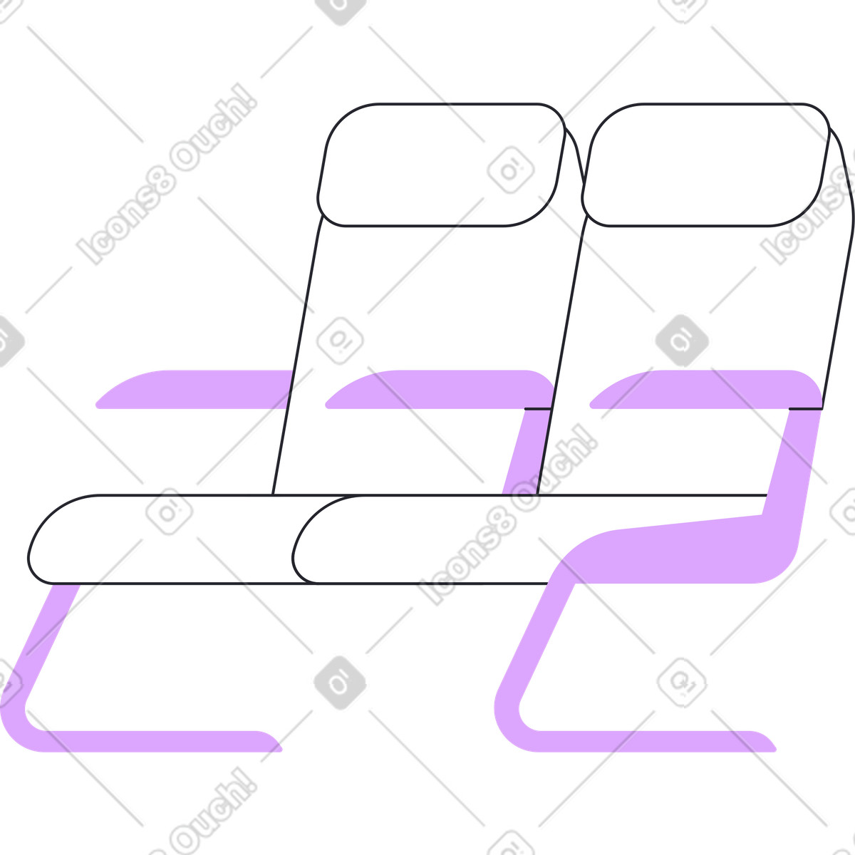 Ilustración Asiento de pasillo avion en estilo Grapy a descargar en PNG y SVG