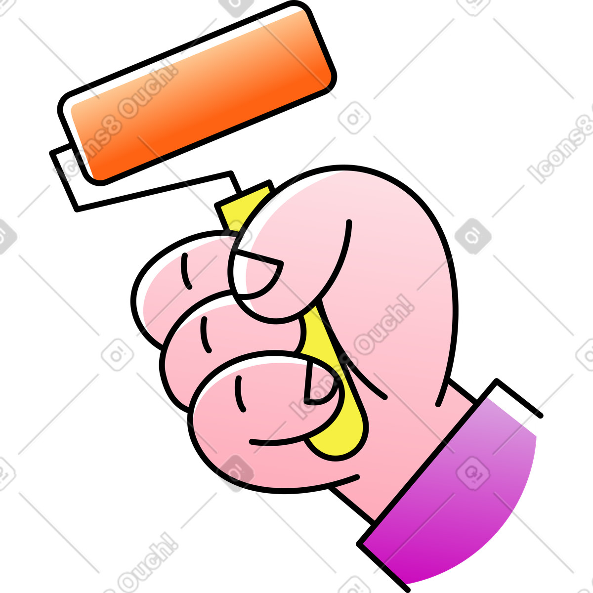 下载 Pocus 风格的 有滚刷的手 插画，支持 PNG、SVG 格式