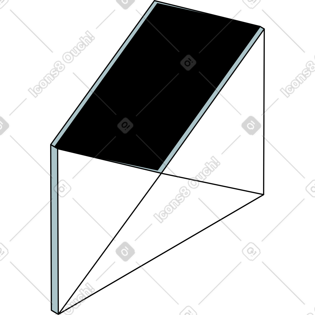 Isometric 스타일의 열린 봉투 일러스트레이션 PNG, SVG 다운로드
