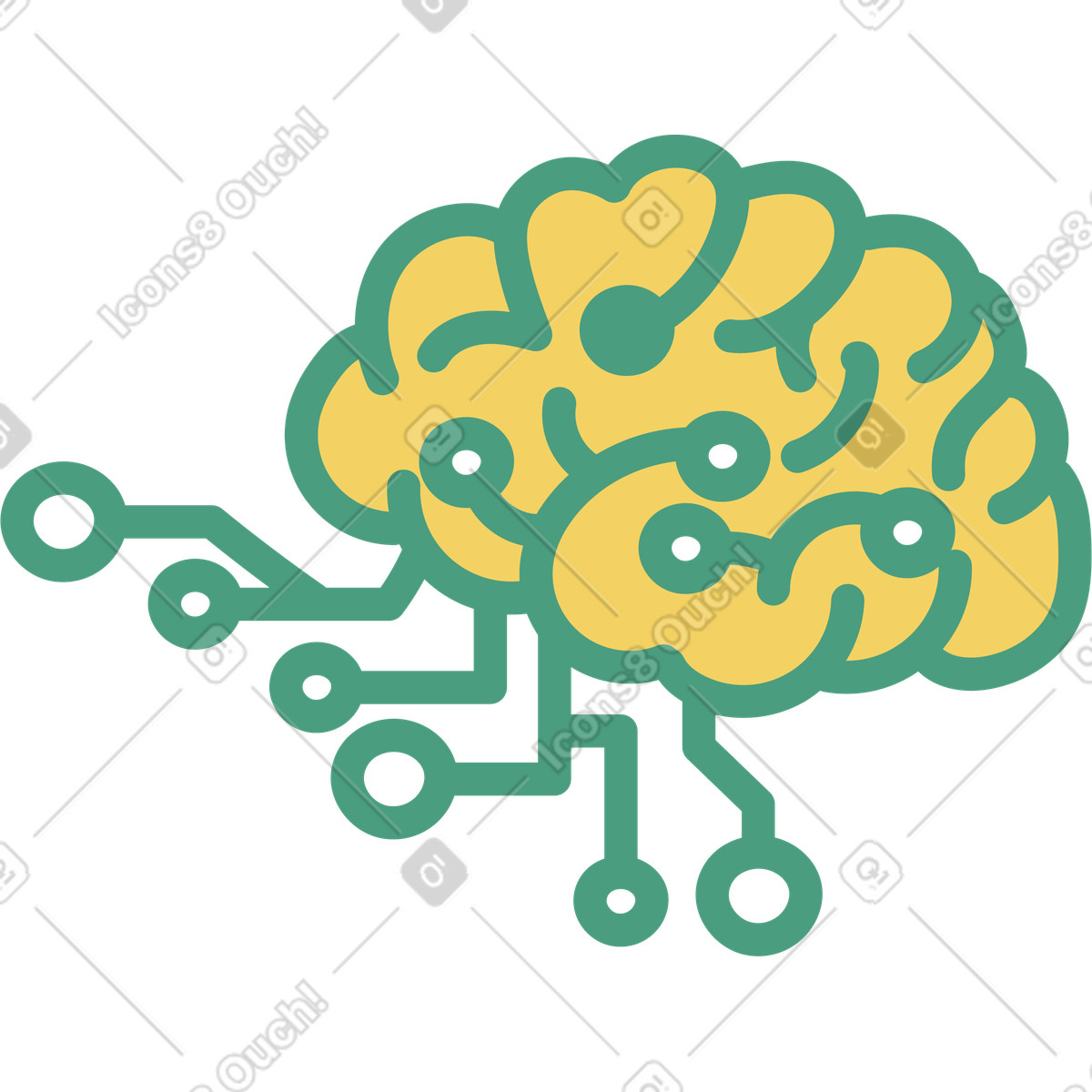 Ilustração de Brain em no estilo Macaroni para baixar em PNG, SVG