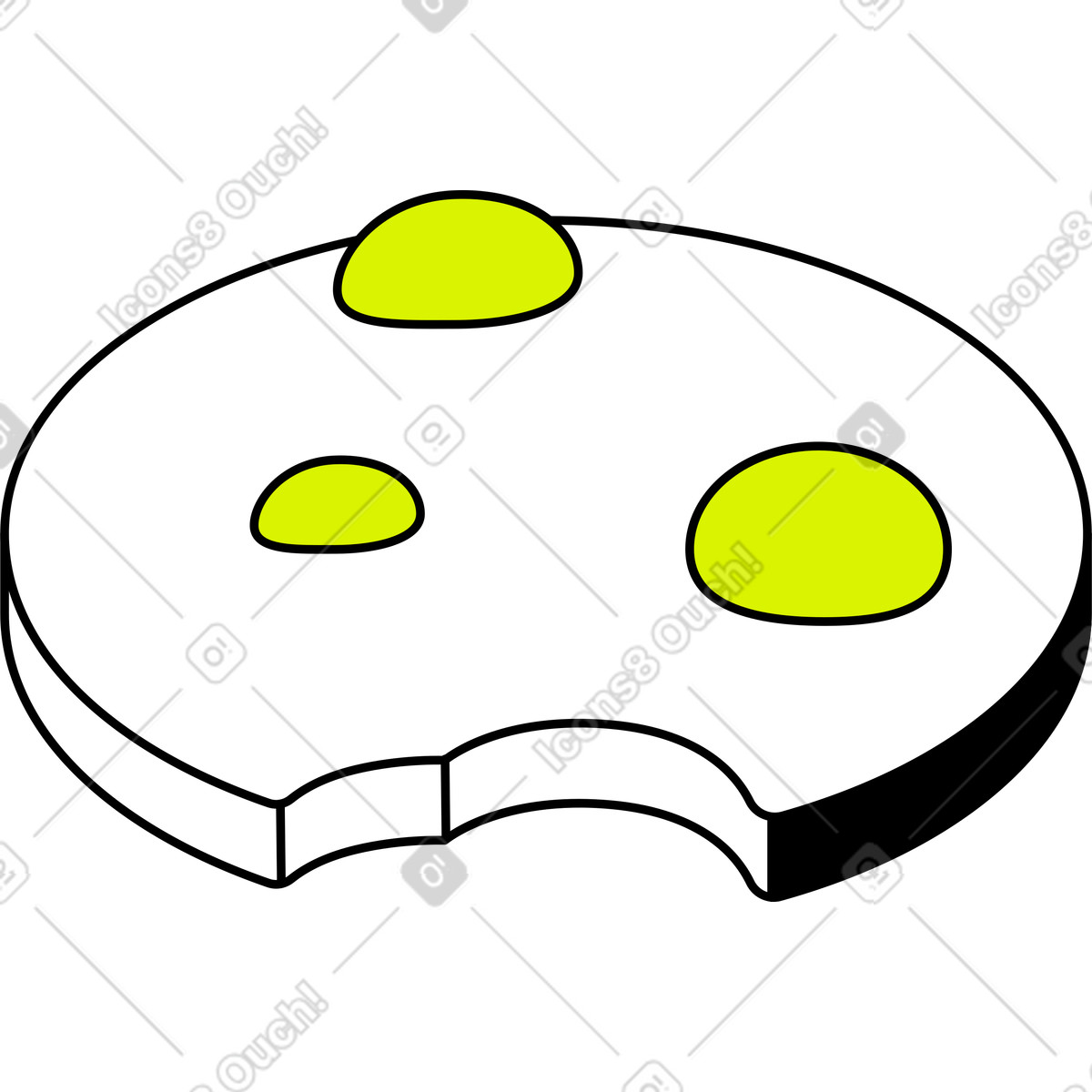 Cookie with dried fruits illustration in Isometric style download in PNG, SVG