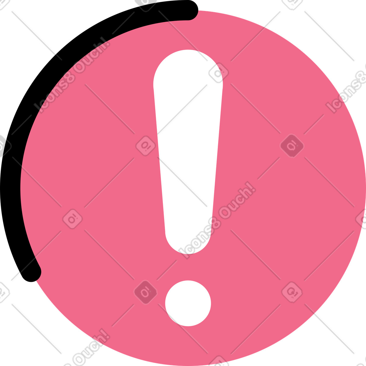 Ausrufezeichen rosa symbol-Illustration im Juicy-Stil als Download in PNG, SVG