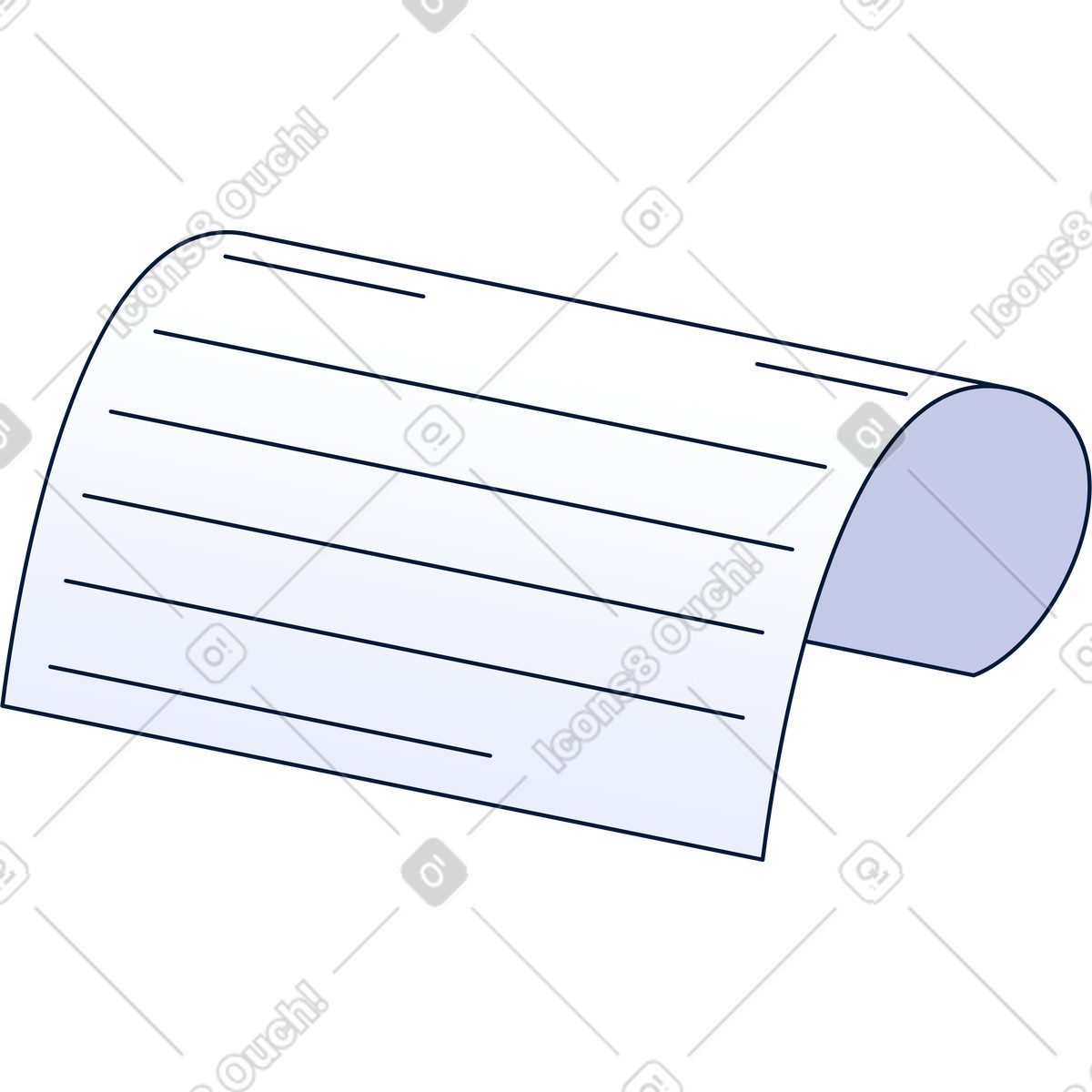 Receipt illustration clipart displaying itemized payment details in PNG SVG GIF