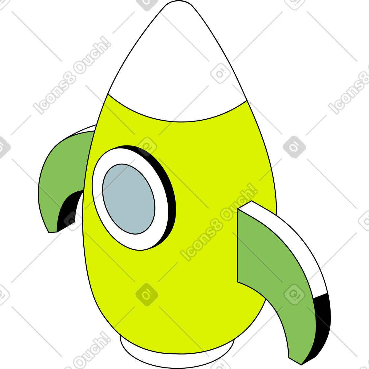 Razzo illustrazione in stile Isometric scarica in PNG, SVG