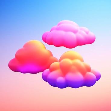 Brightly colored clouds reflecting the hues of a vibrant sunset