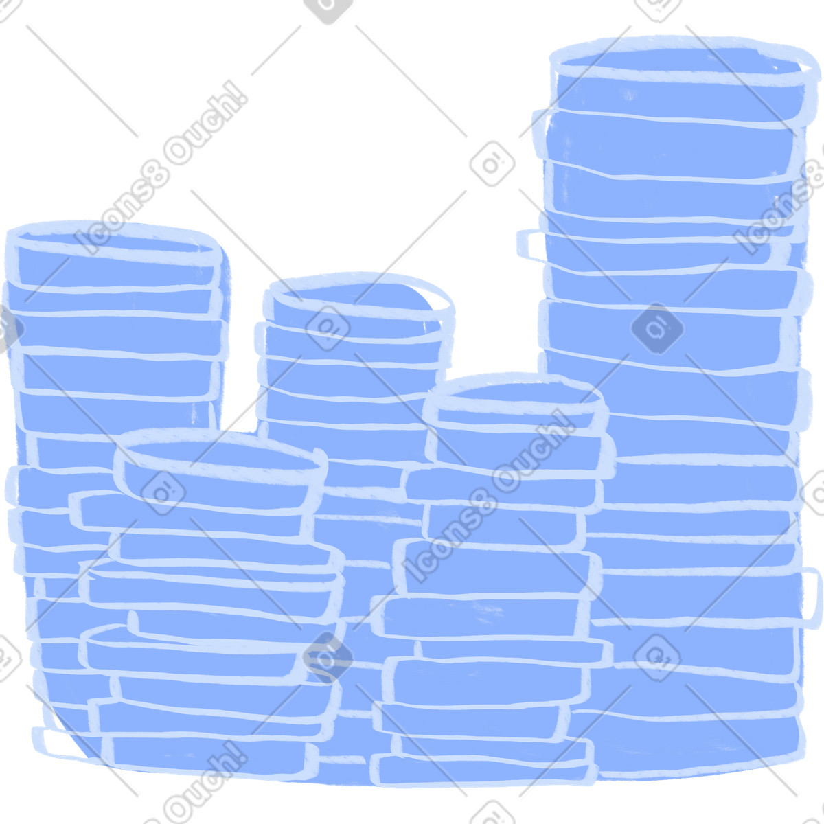 下载 Quirky 风格的 Big piles of money 插画，支持 PNG、SVG 格式