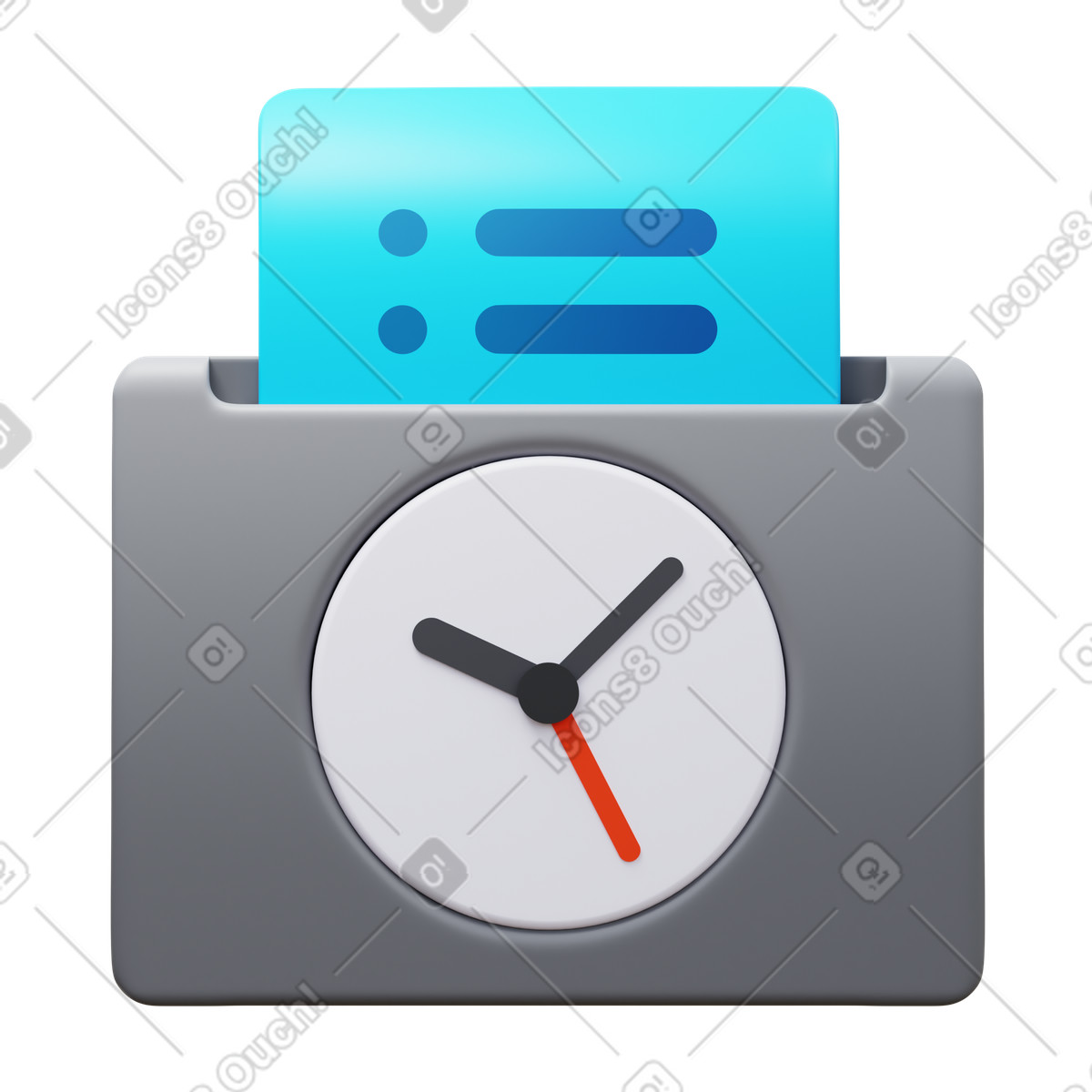 Illustration Time card dans le style 3D Fluency à télécharger aux formats PNG, SVG