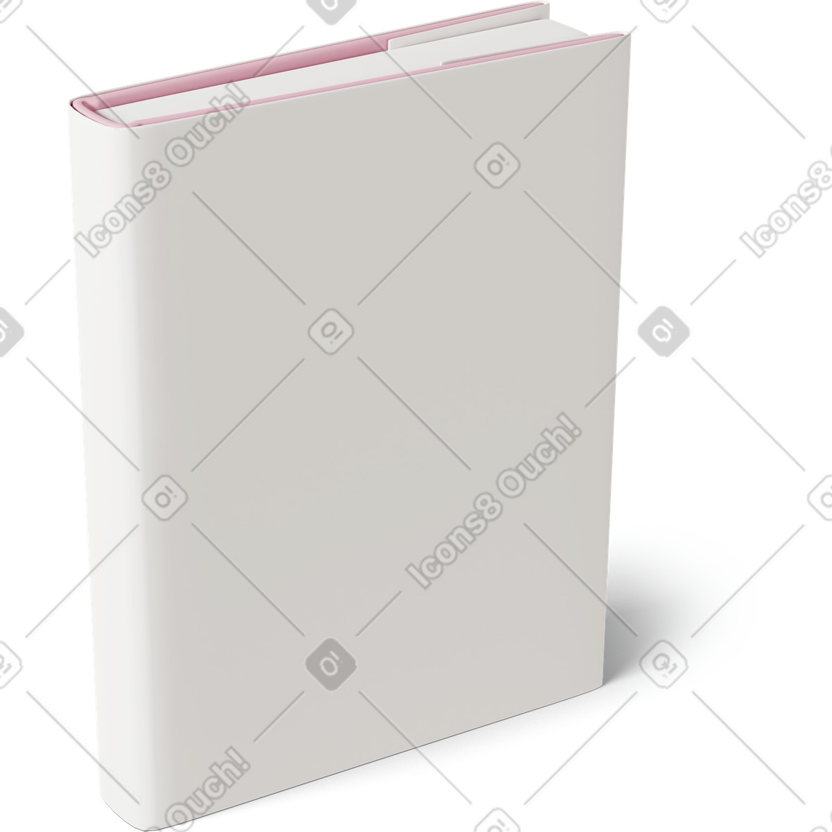Three quarter back view book cover mockup illustration in 3D Casual life style download in PNG, SVG