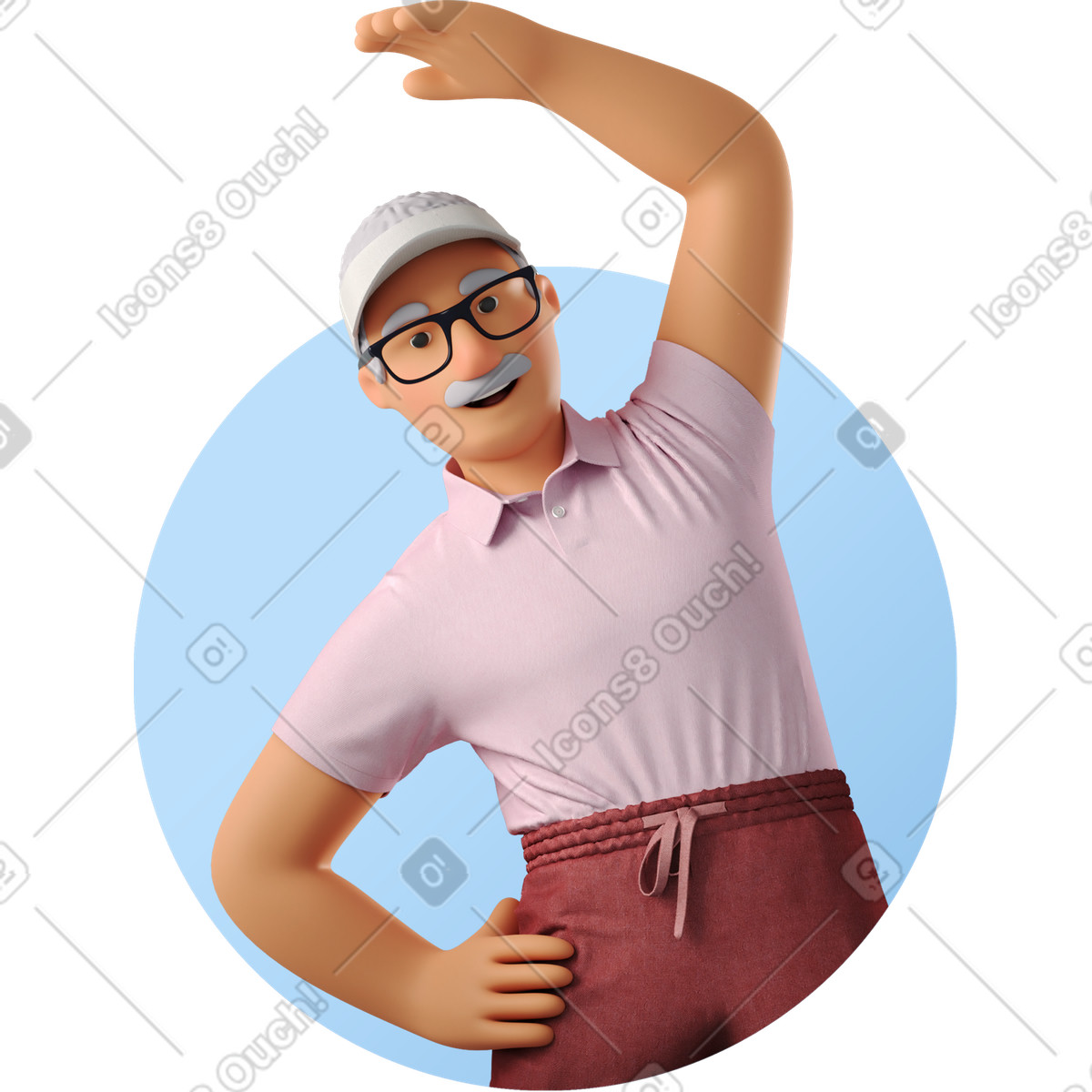 Elderly man leading a healthy lifestyle illustration clipart PNG SVG GIF