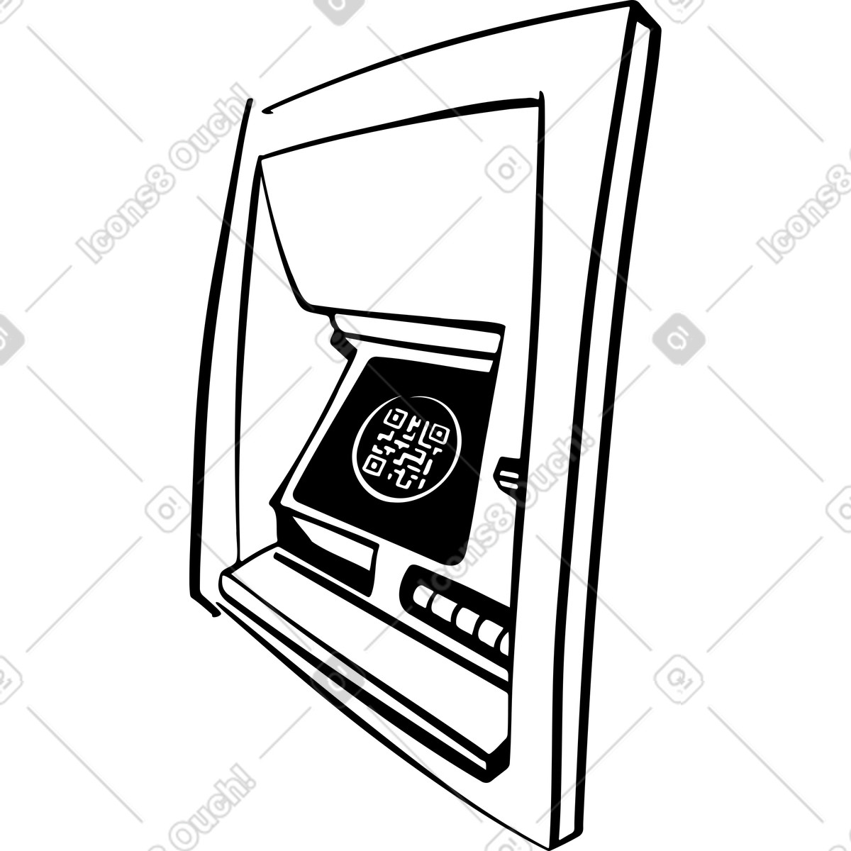Bancomat illustrazione in stile Line scarica in PNG, SVG