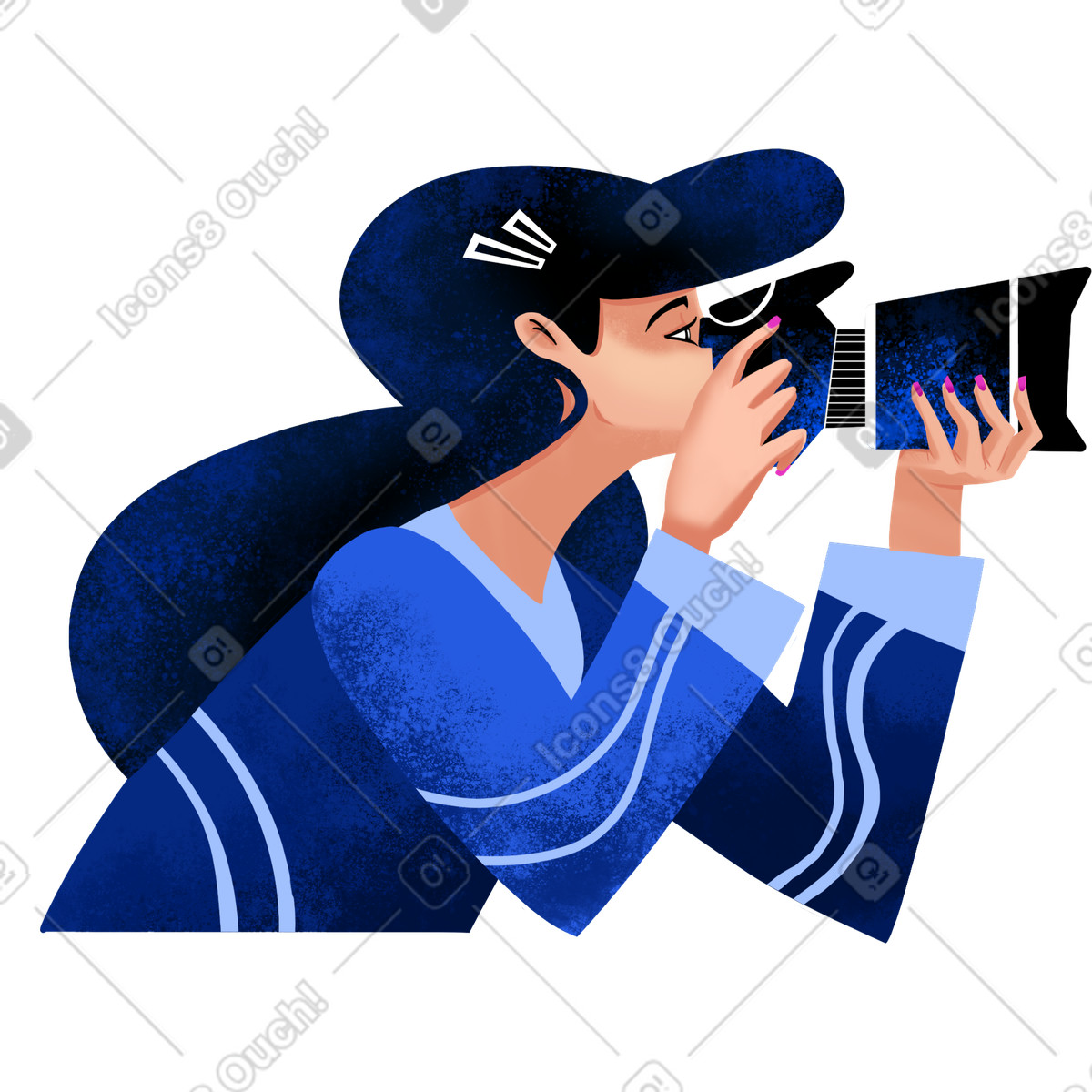 Flare 스타일의 Photographer in a blue suit 일러스트레이션 PNG, SVG 다운로드