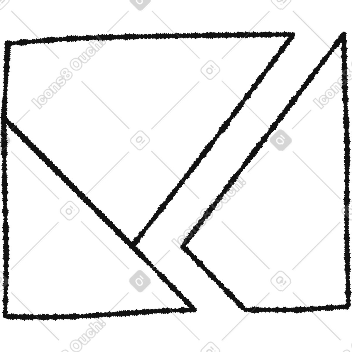Geometric puzzle with bold diagonal stripe and triangular corner shapes-Illustration im -Stil als Download in PNG, SVG