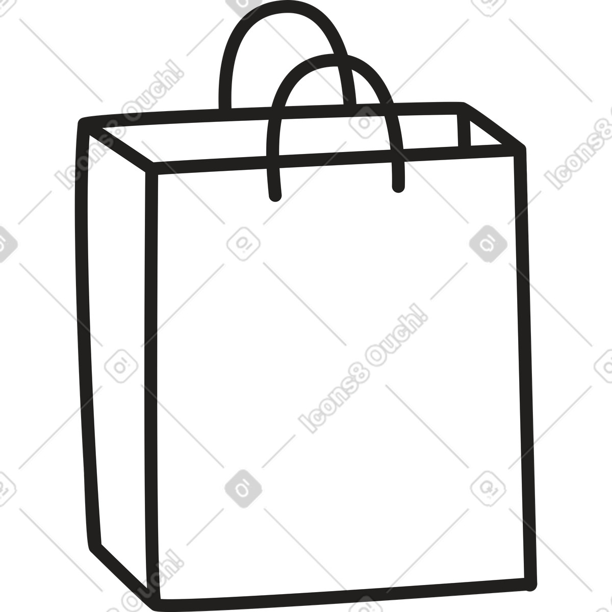 Shopping bag illustration in Little style download in PNG, SVG