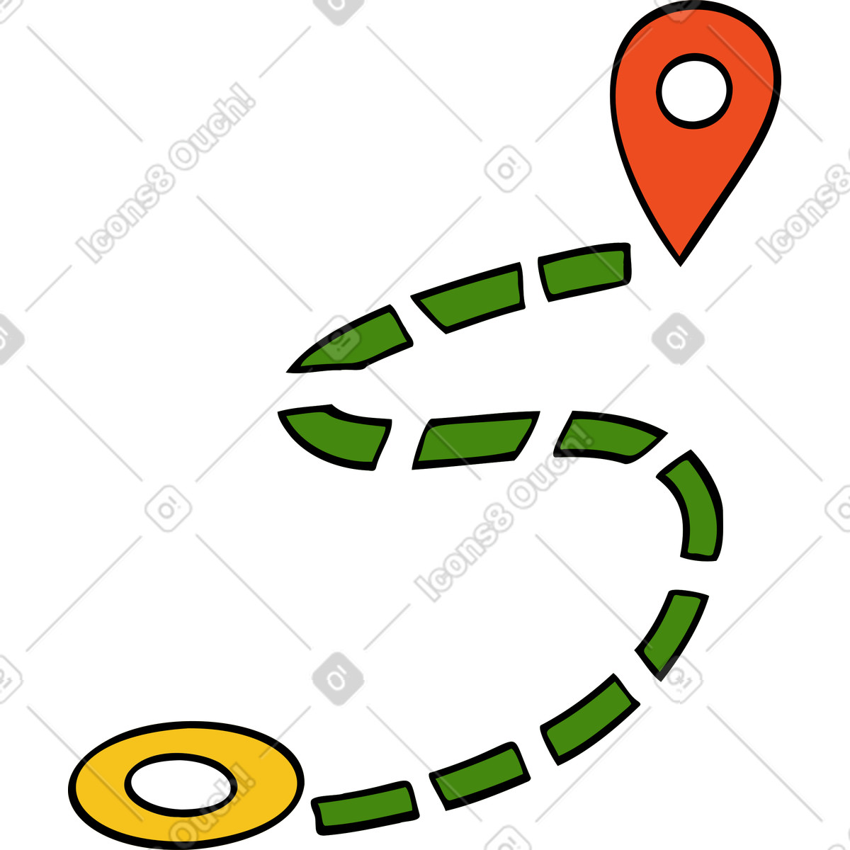 Иллюстрация Маршрут gps в стиле Comic — скачать в форматах PNG, SVG