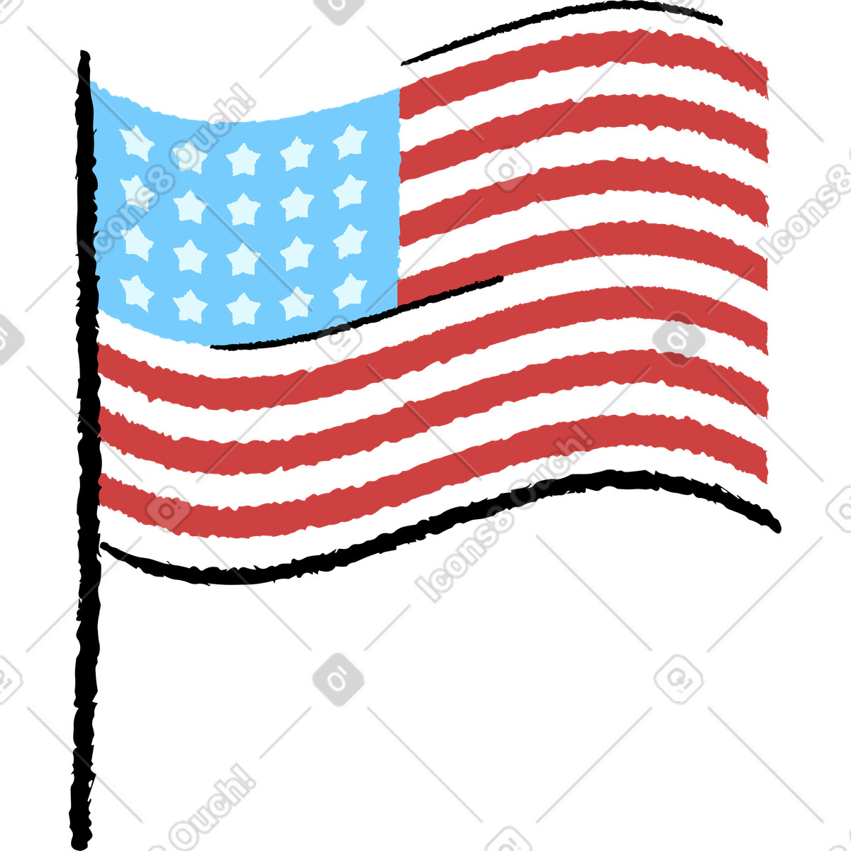 Ilustração de Bandeira americana em no estilo Mirage para baixar em PNG, SVG
