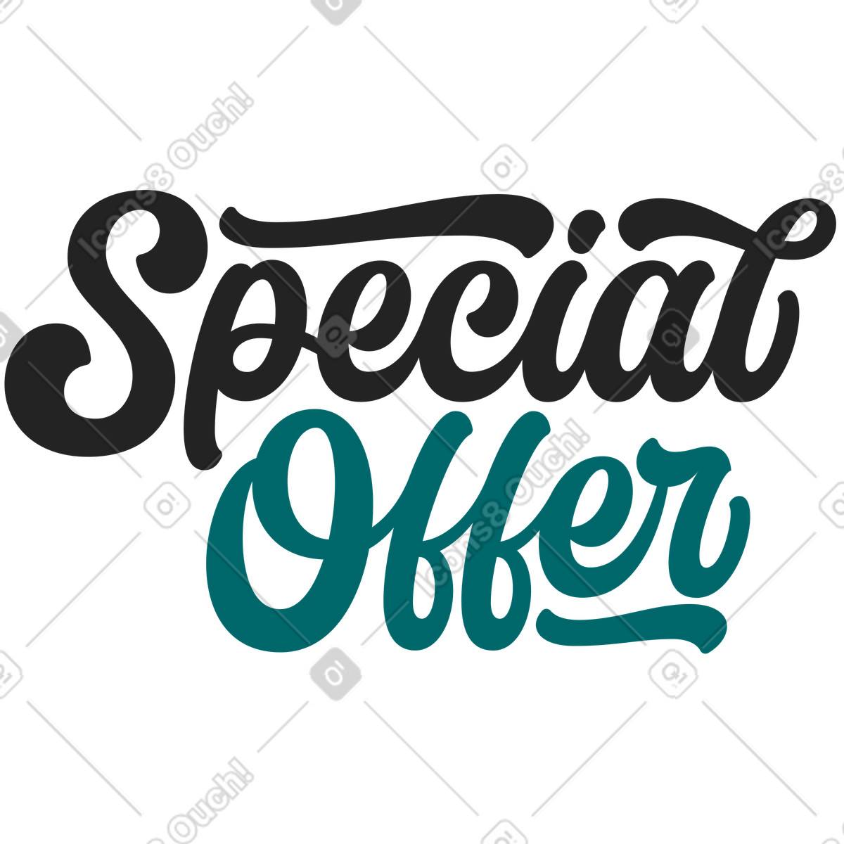Ilustración Oferta especial de letras en estilo Sammy Line a descargar en PNG y SVG