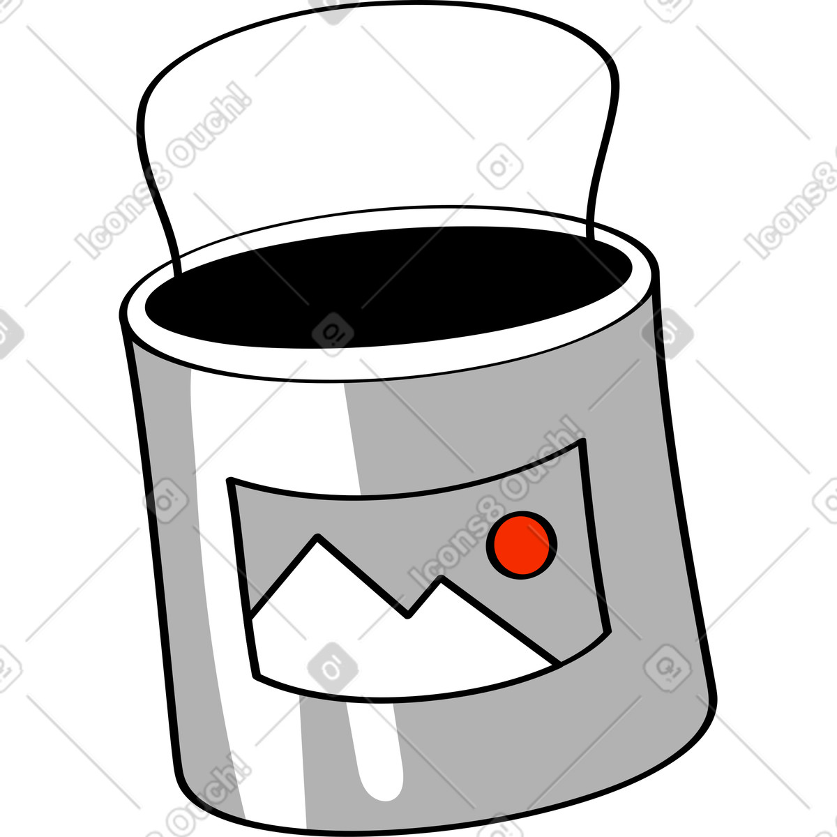 Illustration Seau de peinture dans le style Looney à télécharger aux formats PNG, SVG