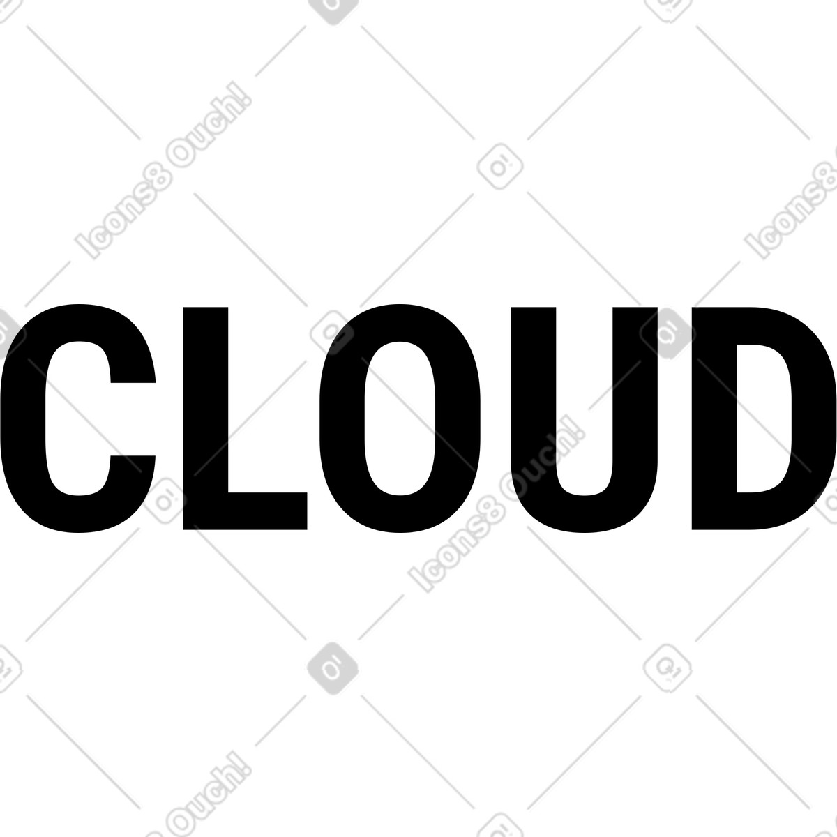 Illustration Texte en nuage dans le style Memphis à télécharger aux formats PNG, SVG