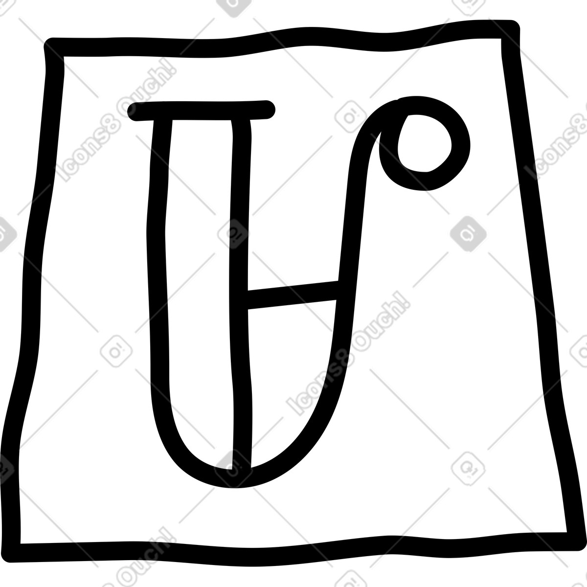 Ilustración Hoja con una letra en estilo Notes a descargar en PNG y SVG