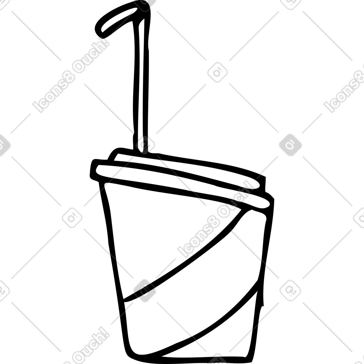 Cup of soda illustration in Marks style download in PNG, SVG