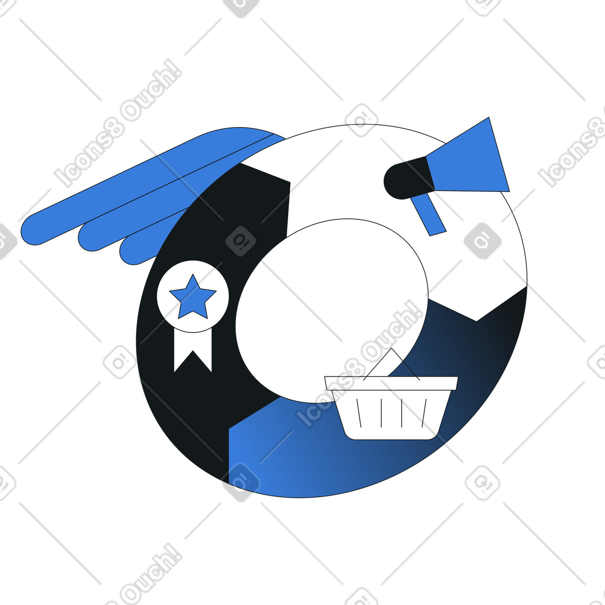 Flywheel diagram with icons, Business growth strategy, Marketing and brand building illustration in Midnight style download in PNG, SVG