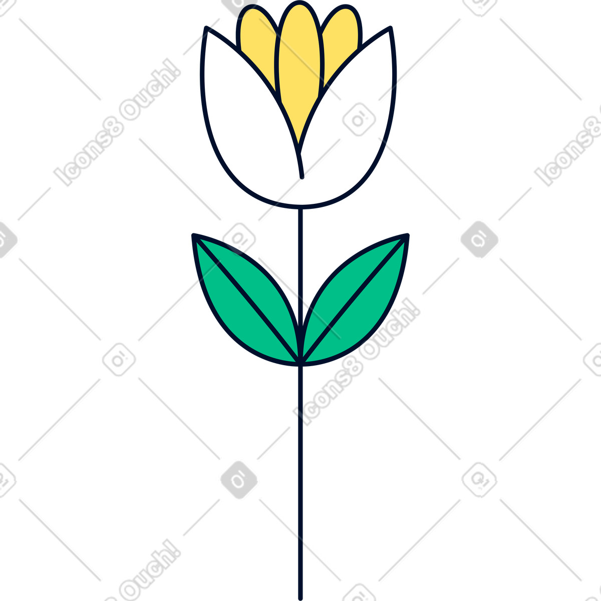 Ilustración Flor en estilo Teal a descargar en PNG y SVG