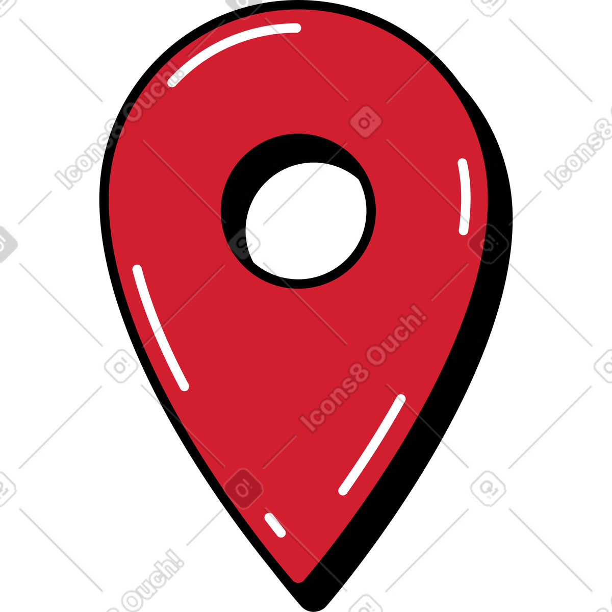 Ilustración Pin de ubicación en estilo Ruby a descargar en PNG y SVG