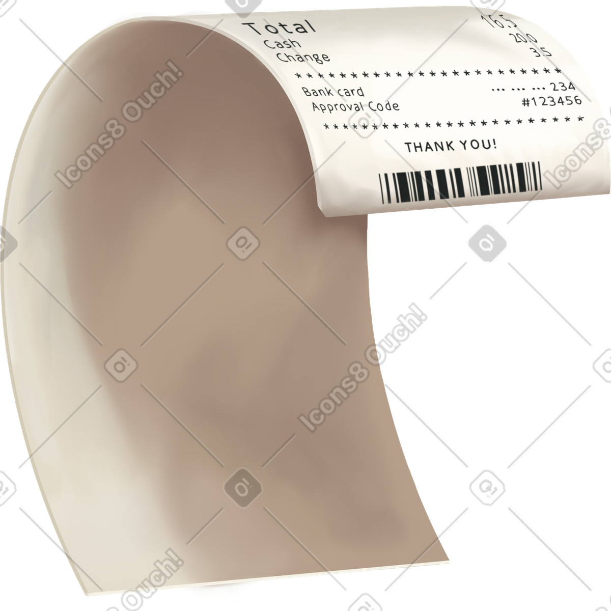 Receipt clipart illustration showcasing long receipts in PNG and GIF