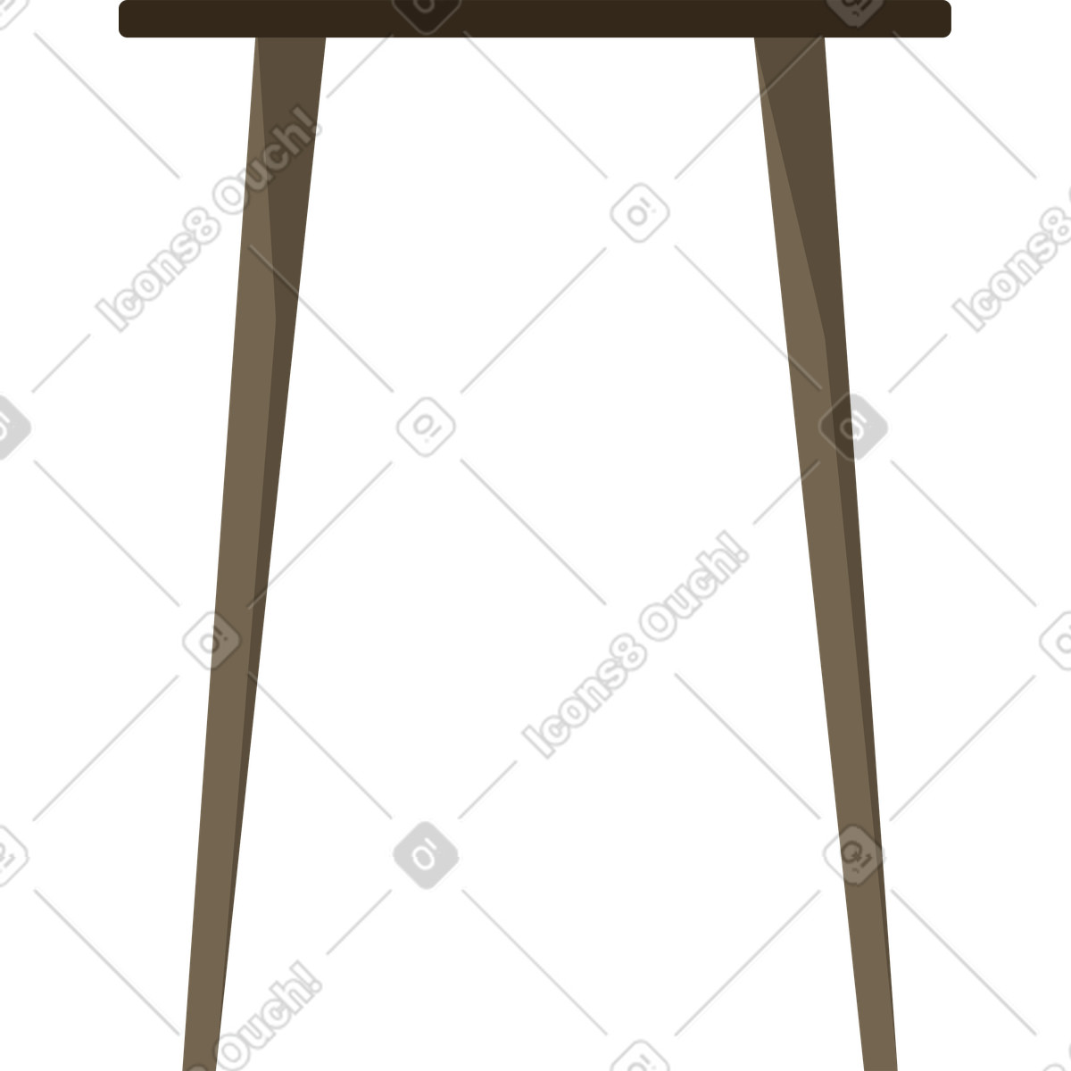 Brown table illustration in Lagom style download in PNG, SVG