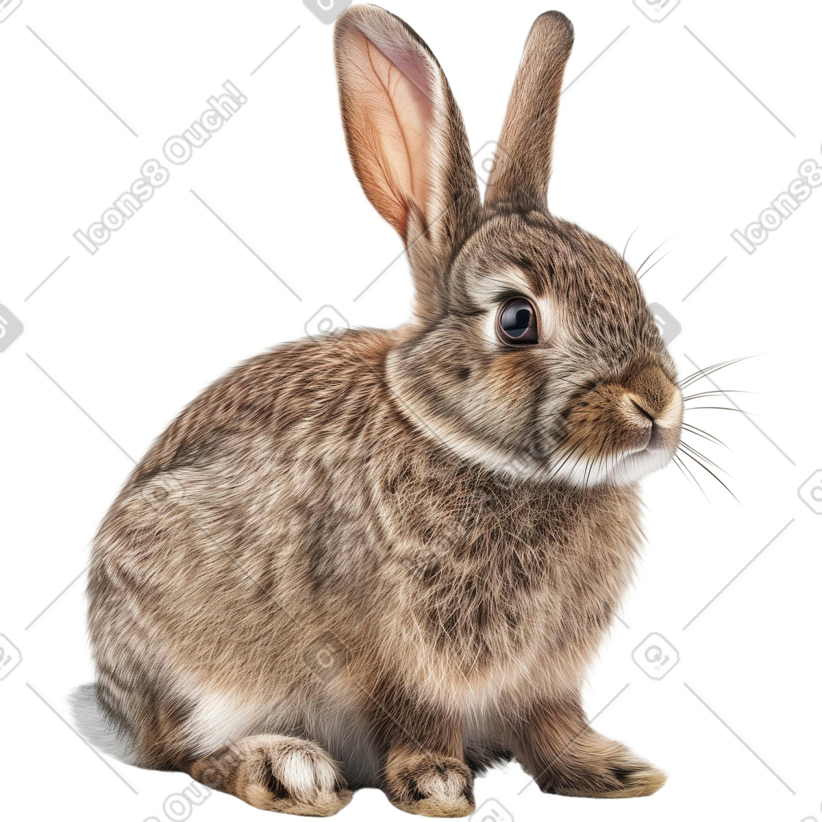 Rabbit illustration in Jumble style download in PNG, SVG