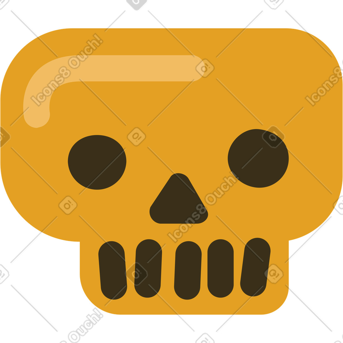 Schädel-Illustration im Arabica-Stil als Download in PNG, SVG